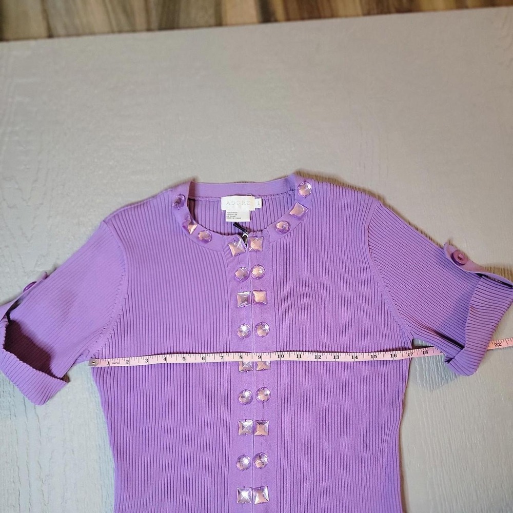 Adore purple studded top with cut out sleeves Size L #goth #alternative A-19